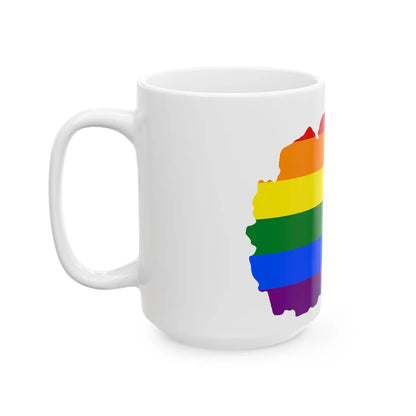 LGBT flag map of North Macedonia (North Macedonia) White Coffee Mug - Go Mug Yourself