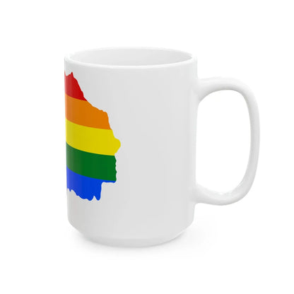 LGBT flag map of North Macedonia (North Macedonia) White Coffee Mug - Go Mug Yourself