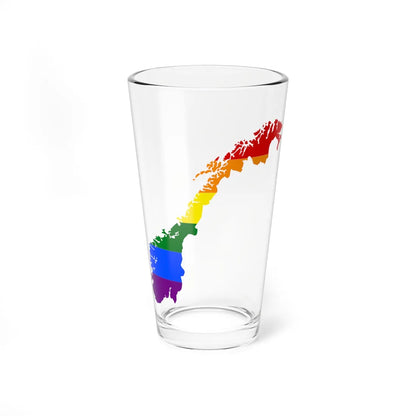 LGBT flag map of Norway (Norway) Pint Glass 16oz 16oz - Go Mug Yourself