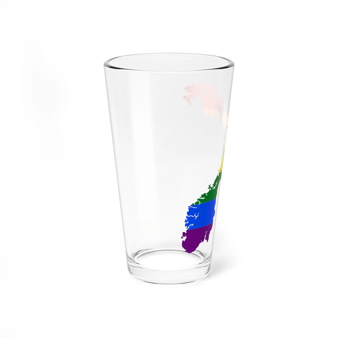LGBT flag map of Norway (Norway) Pint Glass 16oz - Go Mug Yourself