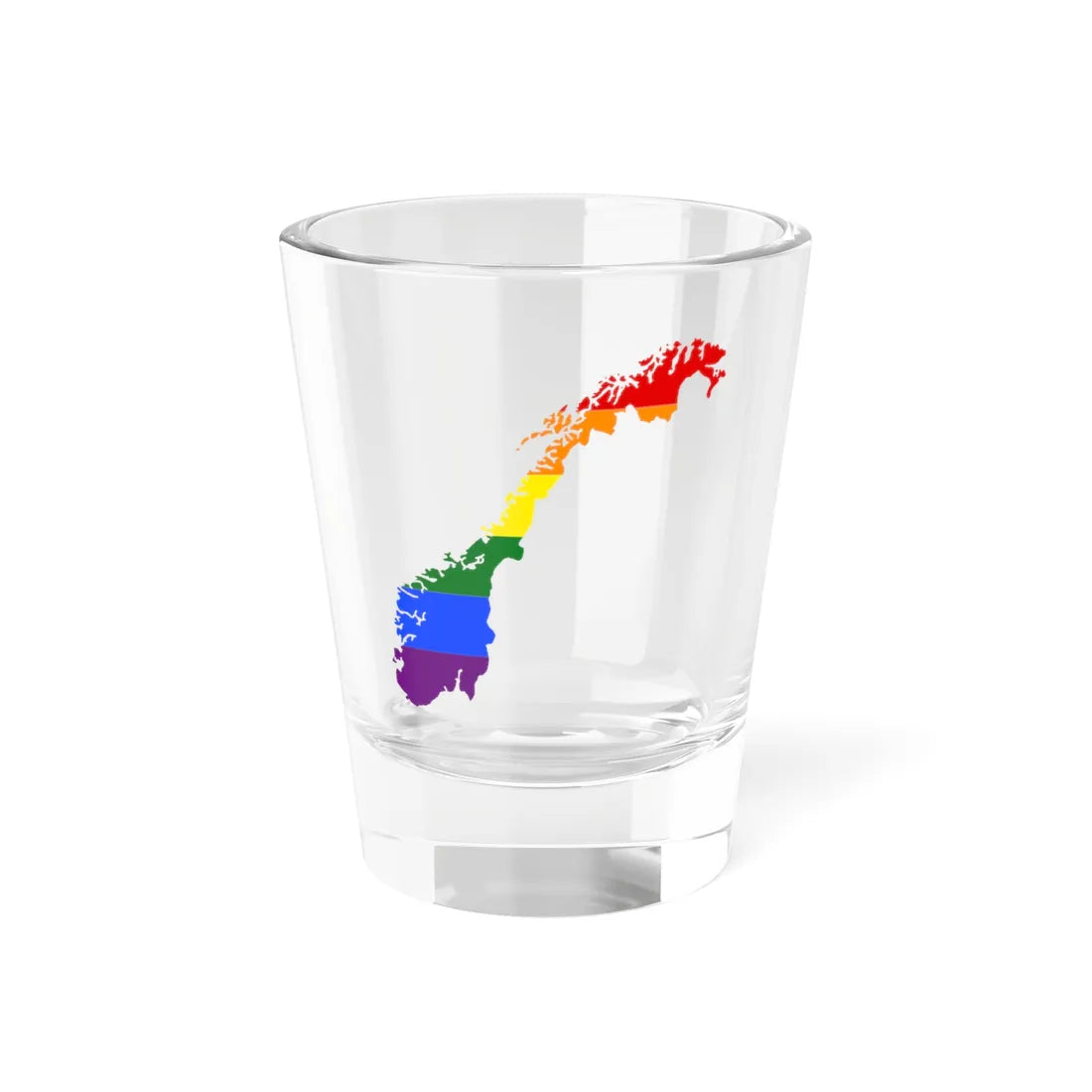 LGBT flag map of Norway (Norway) Shot Glass 1.5oz 1.5oz - Go Mug Yourself