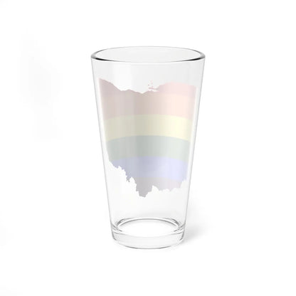 LGBT flag map of Ohio (United States) Pint Glass 16oz - Go Mug Yourself