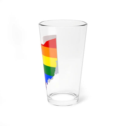 LGBT flag map of Ohio (United States) Pint Glass 16oz - Go Mug Yourself