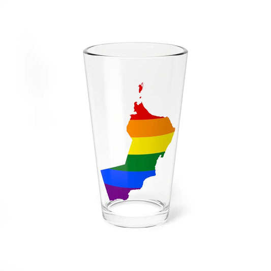 LGBT flag map of Oman (Oman) Pint Glass 16oz 16oz - Go Mug Yourself