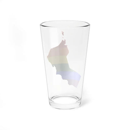 LGBT flag map of Oman (Oman) Pint Glass 16oz - Go Mug Yourself