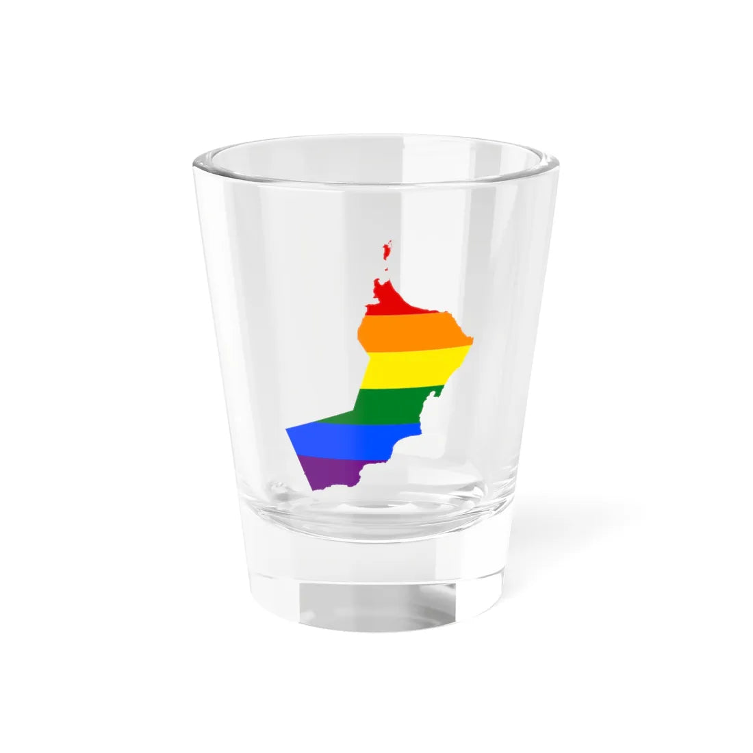 LGBT flag map of Oman (Oman) Shot Glass 1.5oz 1.5oz - Go Mug Yourself
