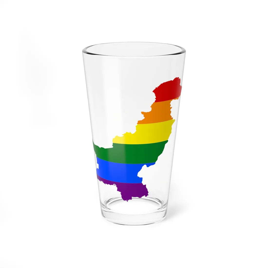 LGBT flag map of Pakistan (Pakistan) Pint Glass 16oz 16oz - Go Mug Yourself