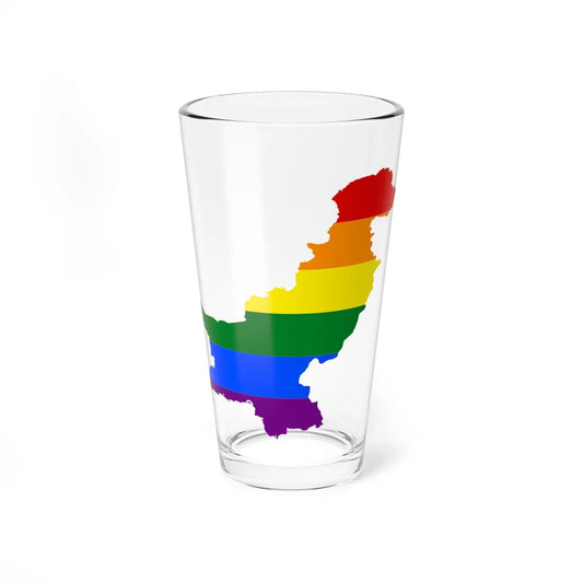 LGBT flag map of Pakistan (Pakistan) Pint Glass 16oz 16oz - Go Mug Yourself