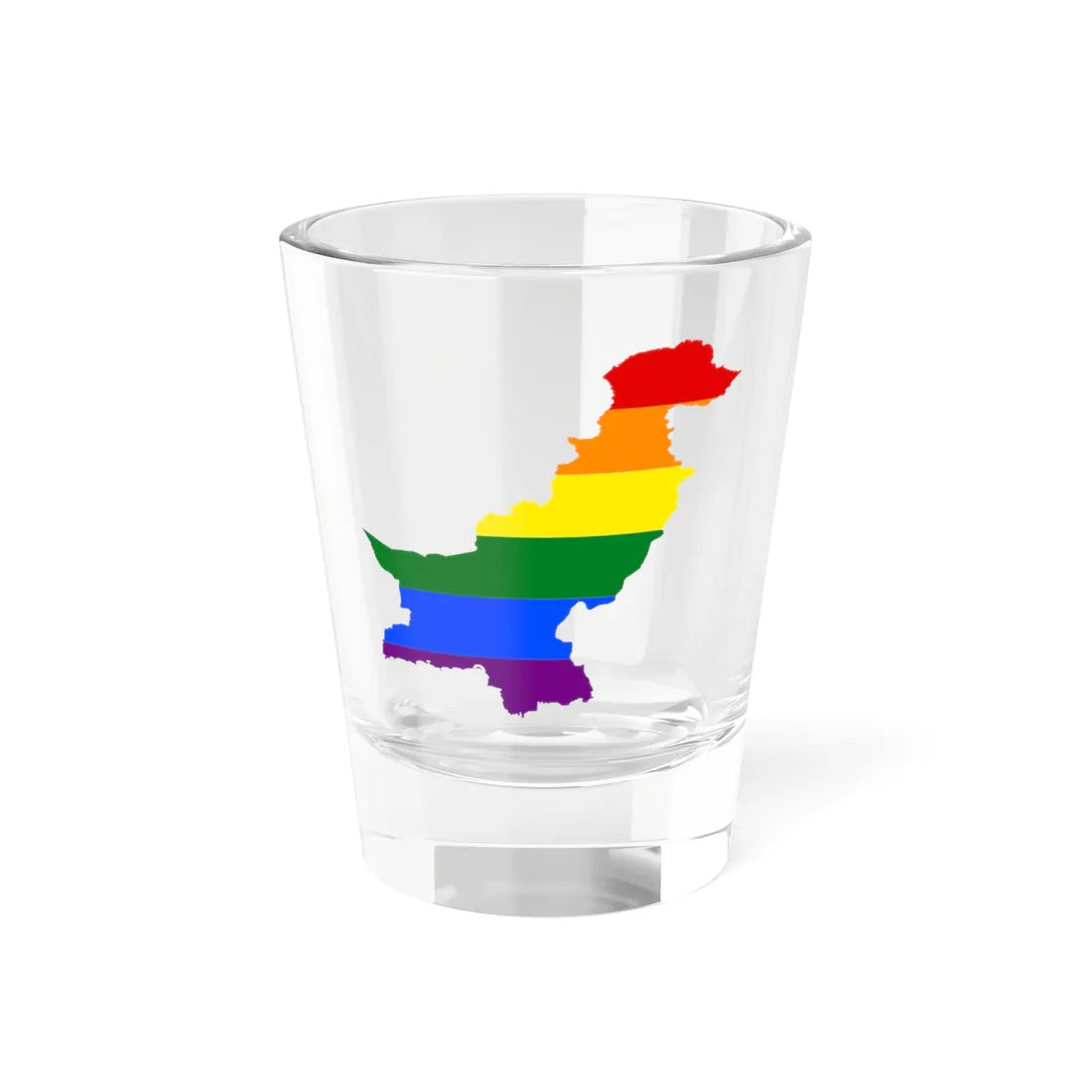 LGBT flag map of Pakistan (Pakistan) Shot Glass 1.5oz 1.5oz - Go Mug Yourself