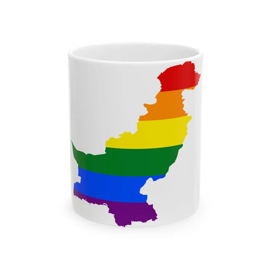 LGBT flag map of Pakistan (Pakistan) White Coffee Mug 11oz - Go Mug Yourself