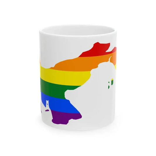 LGBT flag map of Panama (Panama) White Coffee Mug 11oz - Go Mug Yourself