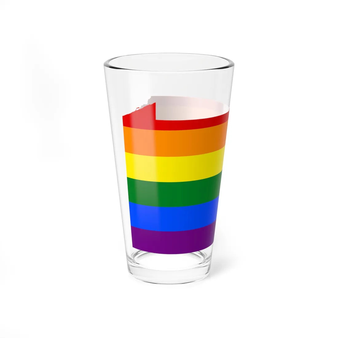 LGBT flag map of Pennsylvania (United States) Pint Glass 16oz - Go Mug Yourself