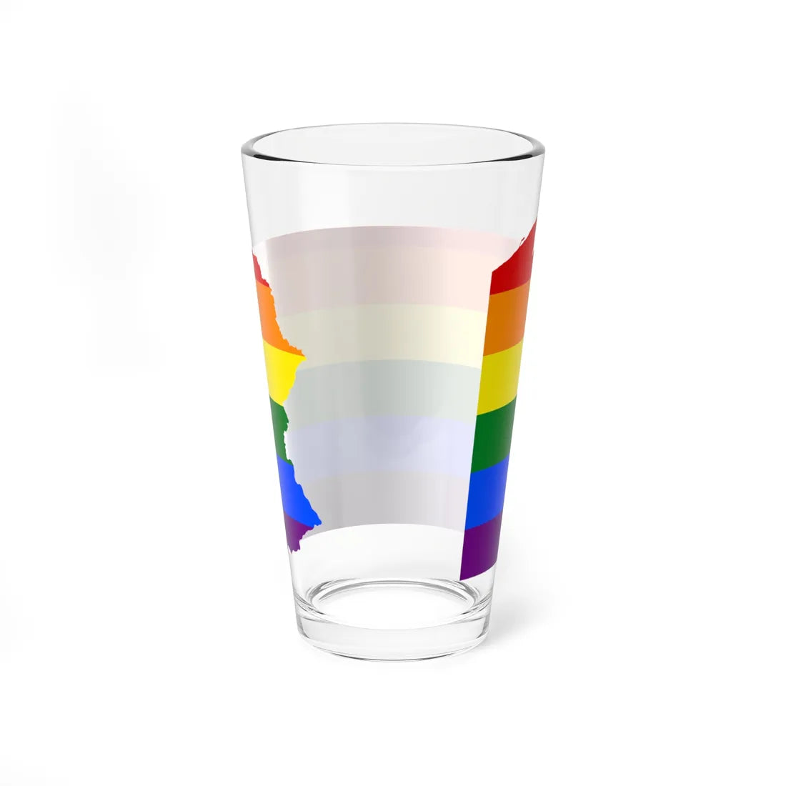 LGBT flag map of Pennsylvania (United States) Pint Glass 16oz - Go Mug Yourself