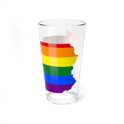 LGBT flag map of Pennsylvania (United States) Pint Glass 16oz - Go Mug Yourself