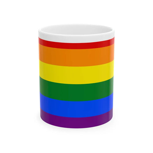 LGBT flag map of Pennsylvania (United States) White Coffee Mug 11oz - Go Mug Yourself