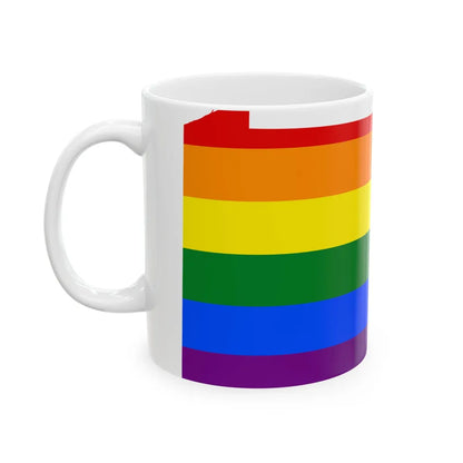 LGBT flag map of Pennsylvania (United States) White Coffee Mug - Go Mug Yourself