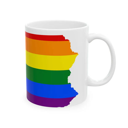 LGBT flag map of Pennsylvania (United States) White Coffee Mug - Go Mug Yourself