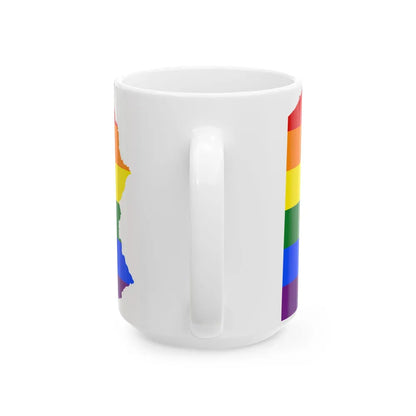 LGBT flag map of Pennsylvania (United States) White Coffee Mug - Go Mug Yourself