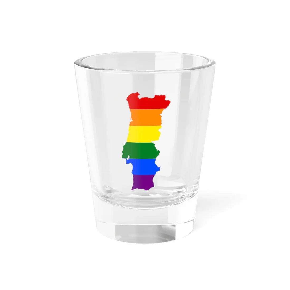 LGBT flag map of Portugal (Portugal) Shot Glass 1.5oz 1.5oz - Go Mug Yourself
