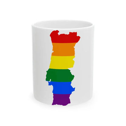 LGBT flag map of Portugal (Portugal) White Coffee Mug 11oz - Go Mug Yourself