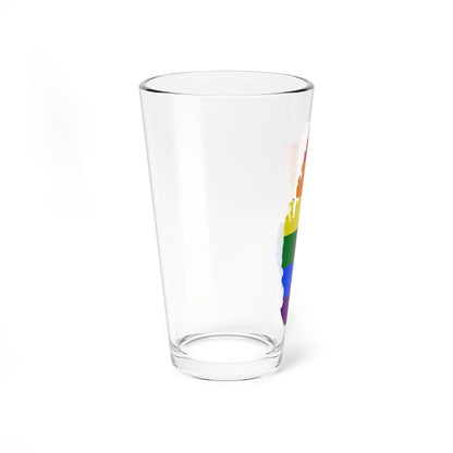 LGBT flag map of Qatar (Qatar) Pint Glass 16oz - Go Mug Yourself