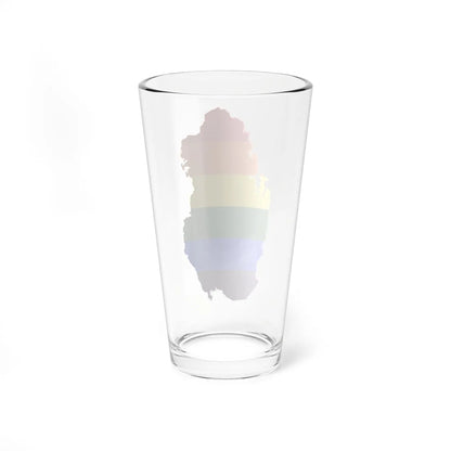 LGBT flag map of Qatar (Qatar) Pint Glass 16oz - Go Mug Yourself