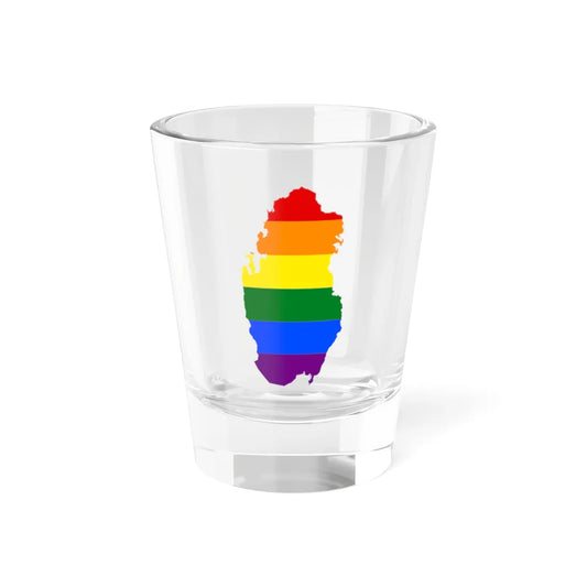 LGBT flag map of Qatar (Qatar) Shot Glass 1.5oz 1.5oz - Go Mug Yourself