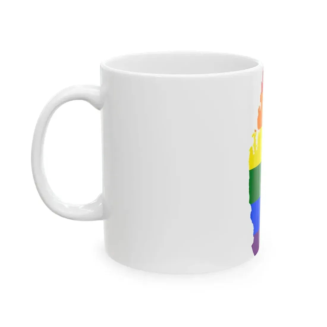 LGBT flag map of Qatar (Qatar) White Coffee Mug - Go Mug Yourself