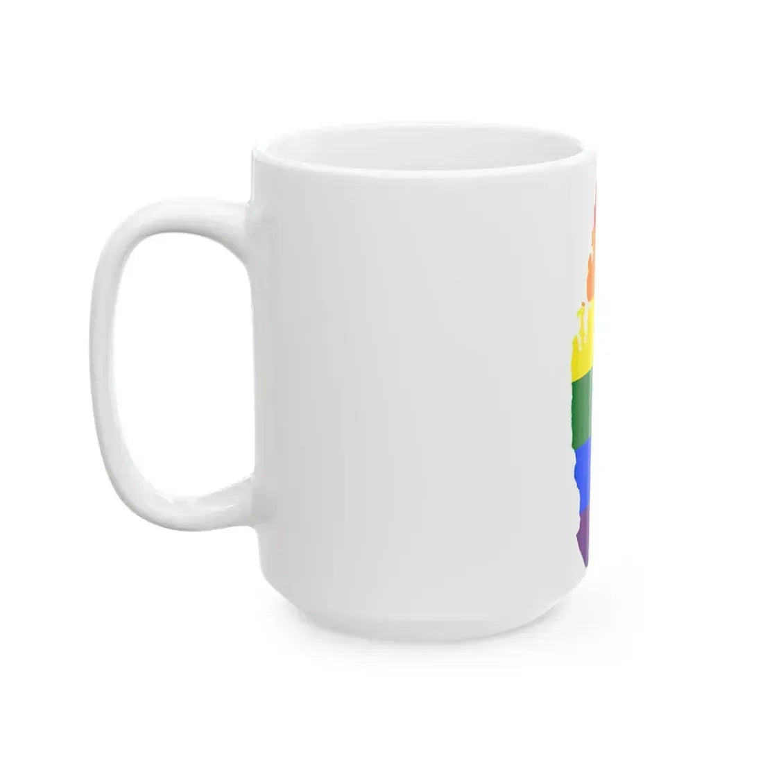 LGBT flag map of Qatar (Qatar) White Coffee Mug - Go Mug Yourself