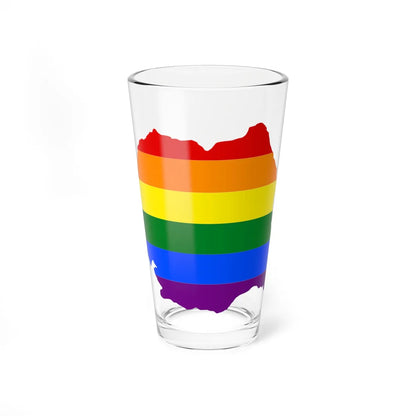 LGBT flag map of Romania (Oman) Pint Glass 16oz 16oz - Go Mug Yourself