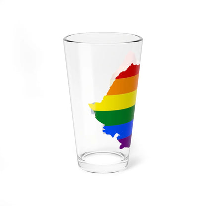 LGBT flag map of Romania (Oman) Pint Glass 16oz - Go Mug Yourself