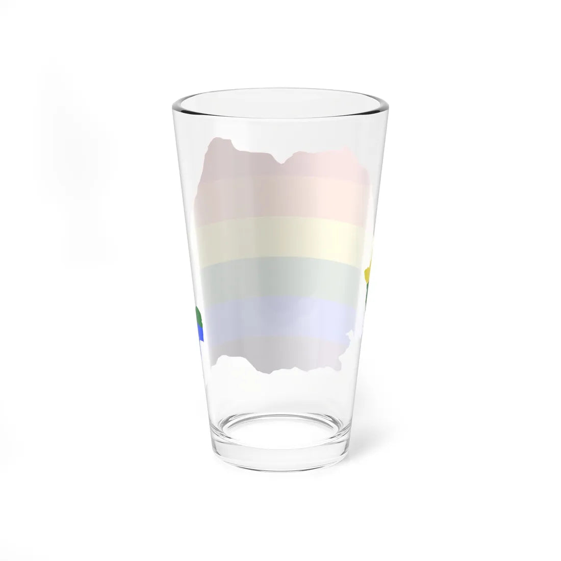 LGBT flag map of Romania (Oman) Pint Glass 16oz - Go Mug Yourself