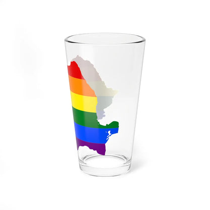 LGBT flag map of Romania (Oman) Pint Glass 16oz - Go Mug Yourself