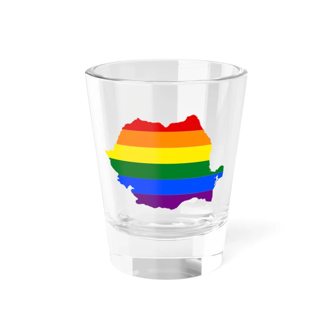 LGBT flag map of Romania (Oman) Shot Glass 1.5oz 1.5oz - Go Mug Yourself