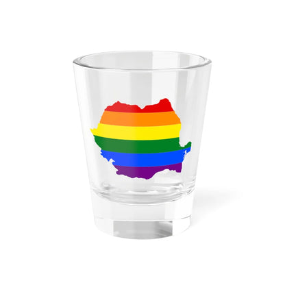 LGBT flag map of Romania (Oman) Shot Glass 1.5oz 1.5oz - Go Mug Yourself