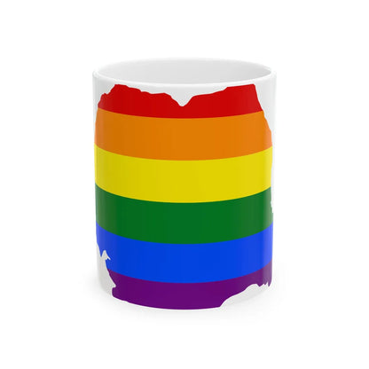 LGBT flag map of Romania (Oman) White Coffee Mug 11oz - Go Mug Yourself