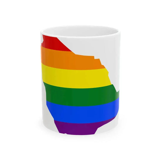 LGBT flag map of Saudi Arabia (Saudi Arabia) White Coffee Mug 11oz - Go Mug Yourself