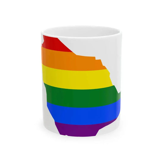 LGBT flag map of Saudi Arabia (Saudi Arabia) White Coffee Mug 11oz - Go Mug Yourself