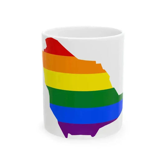 LGBT flag map of Saudi Arabia (Saudi Arabia) White Coffee Mug 11oz - Go Mug Yourself