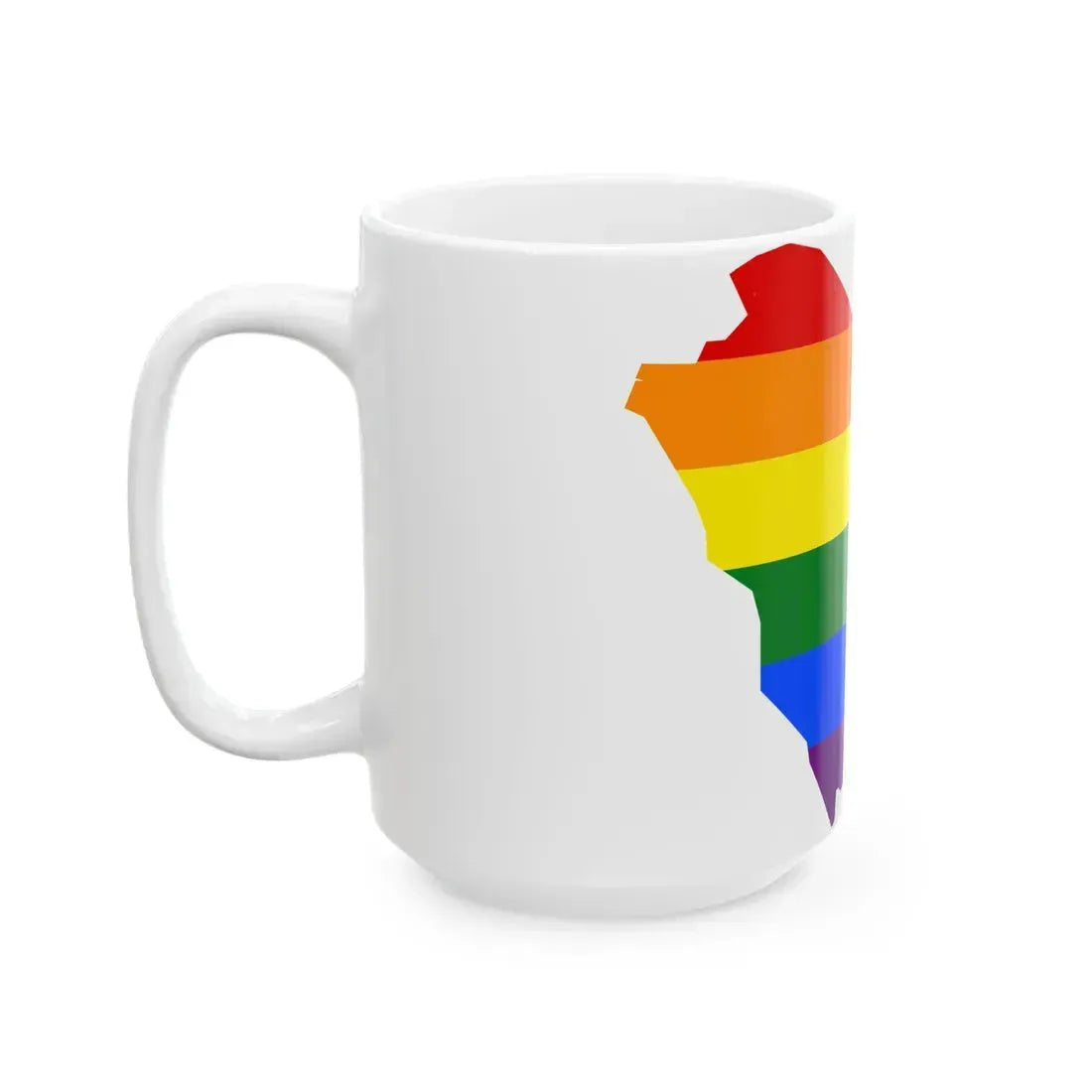 LGBT flag map of Saudi Arabia (Saudi Arabia) White Coffee Mug - Go Mug Yourself