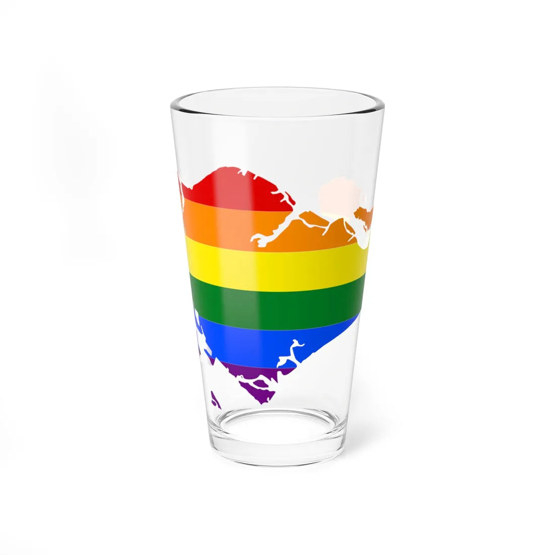 LGBT flag map of Singapore (Singapore) Pint Glass 16oz 16oz - Go Mug Yourself