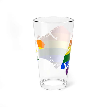LGBT flag map of Singapore (Singapore) Pint Glass 16oz - Go Mug Yourself