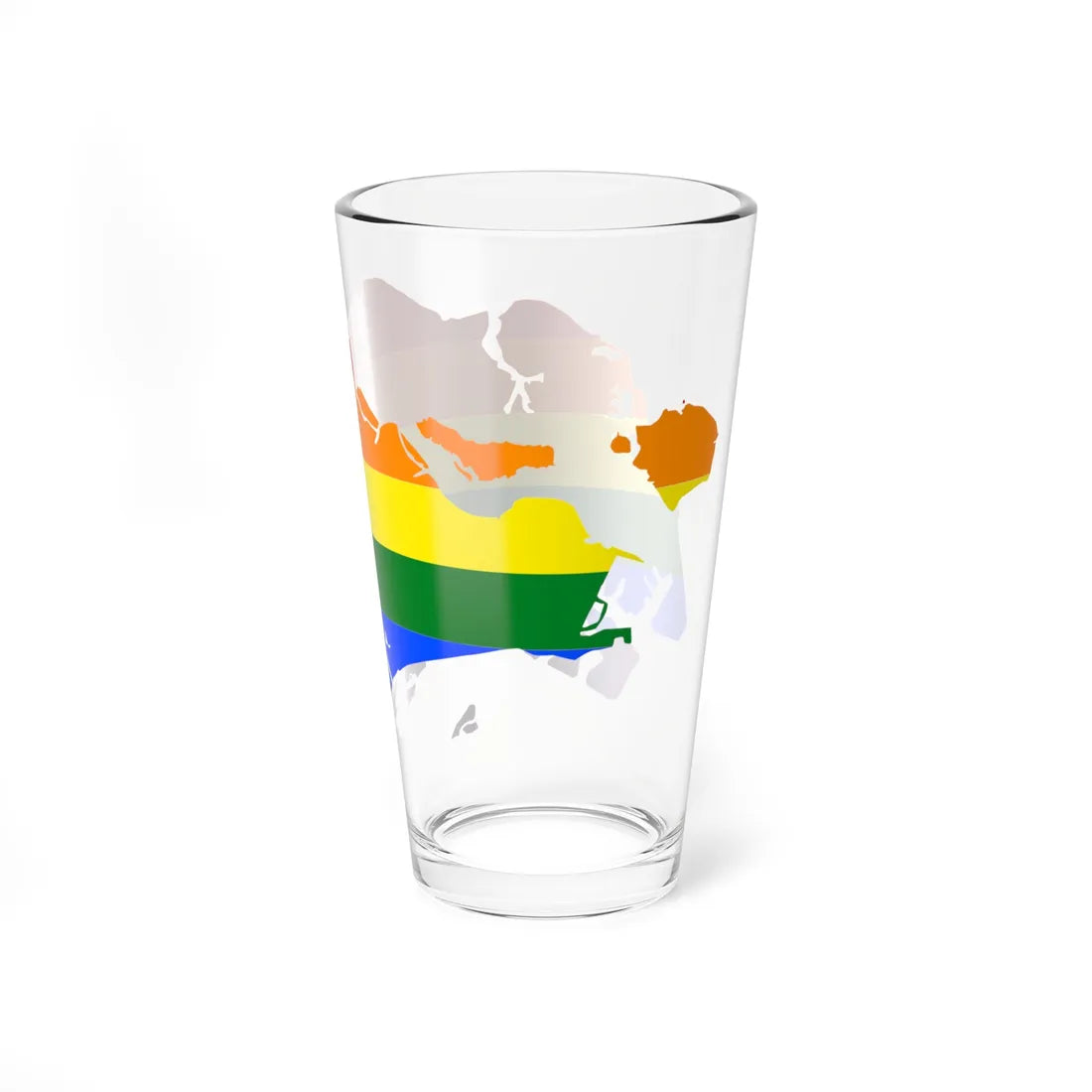 LGBT flag map of Singapore (Singapore) Pint Glass 16oz - Go Mug Yourself