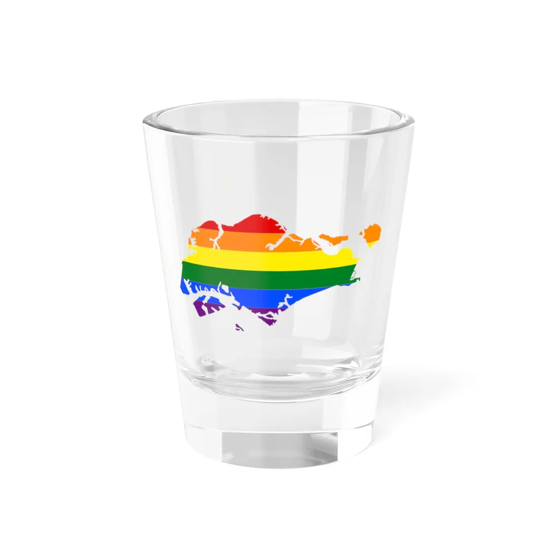 LGBT flag map of Singapore (Singapore) Shot Glass 1.5oz 1.5oz - Go Mug Yourself