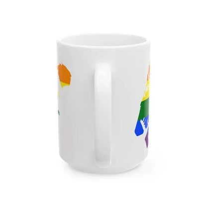 LGBT flag map of Singapore (Singapore) White Coffee Mug - Go Mug Yourself