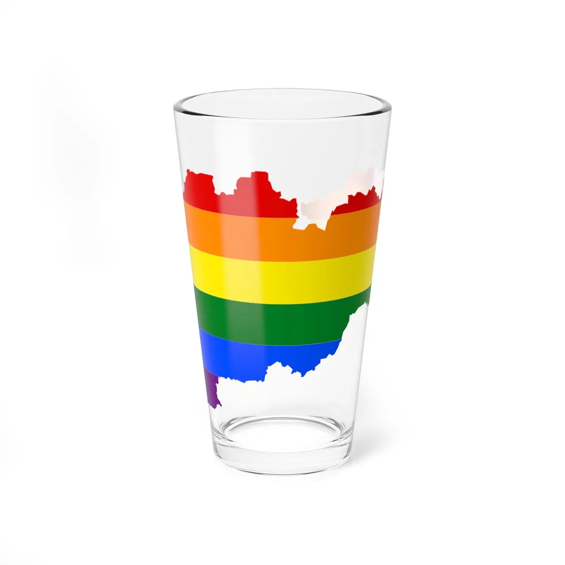 Lgbt Flag Map Of Slovakia (Slovakia) Pint Glass 16oz 16oz - Go Mug Yourself