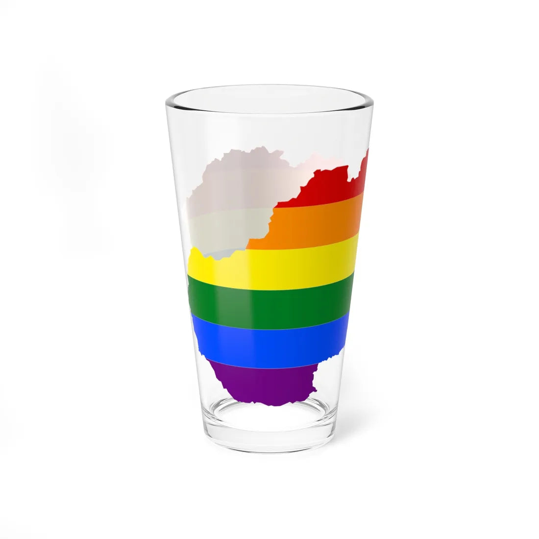 Lgbt Flag Map Of Slovakia (Slovakia) Pint Glass 16oz - Go Mug Yourself