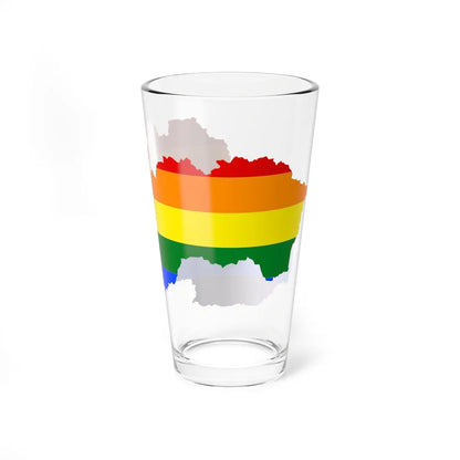 Lgbt Flag Map Of Slovakia (Slovakia) Pint Glass 16oz - Go Mug Yourself