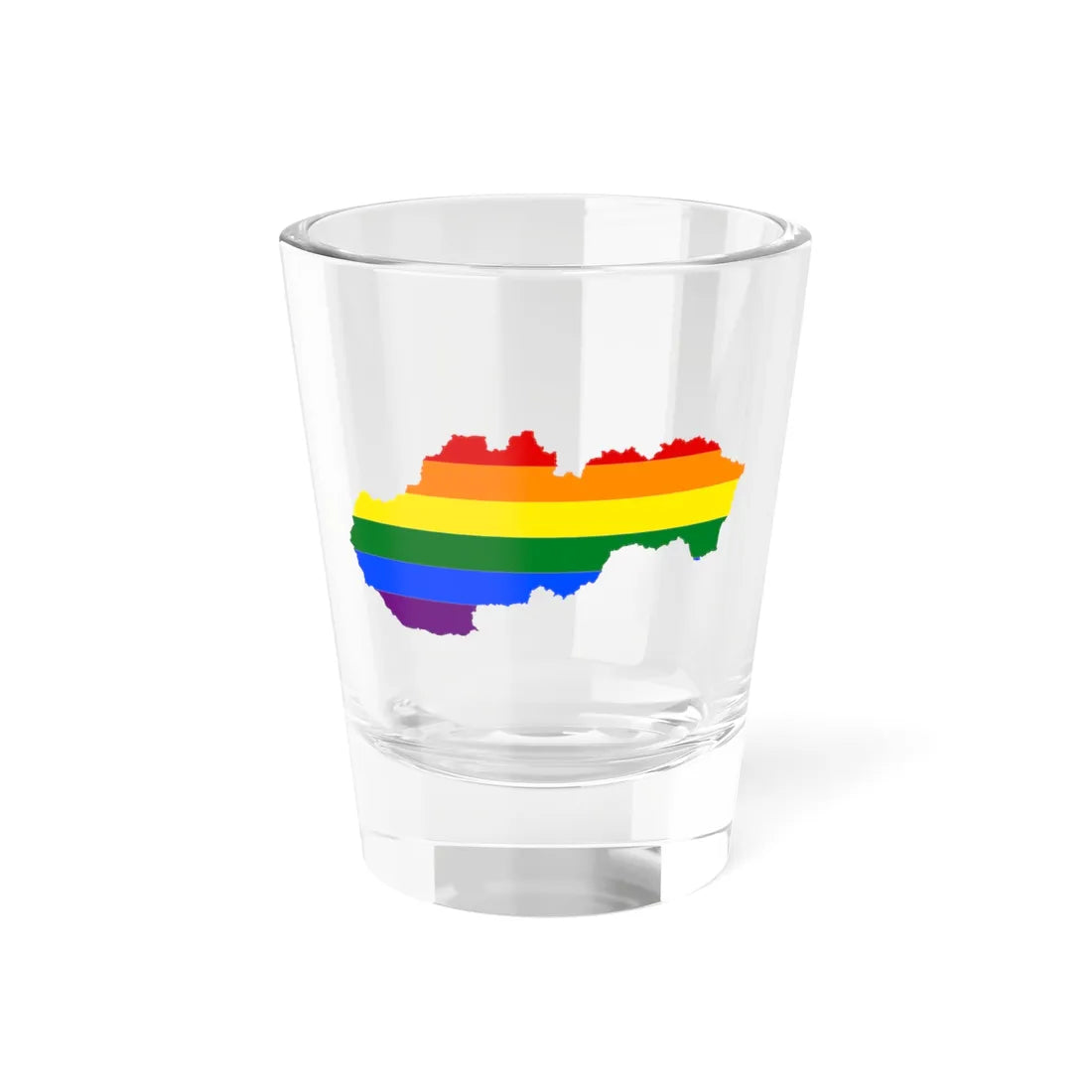 Lgbt Flag Map Of Slovakia (Slovakia) Shot Glass 1.5oz 1.5oz - Go Mug Yourself
