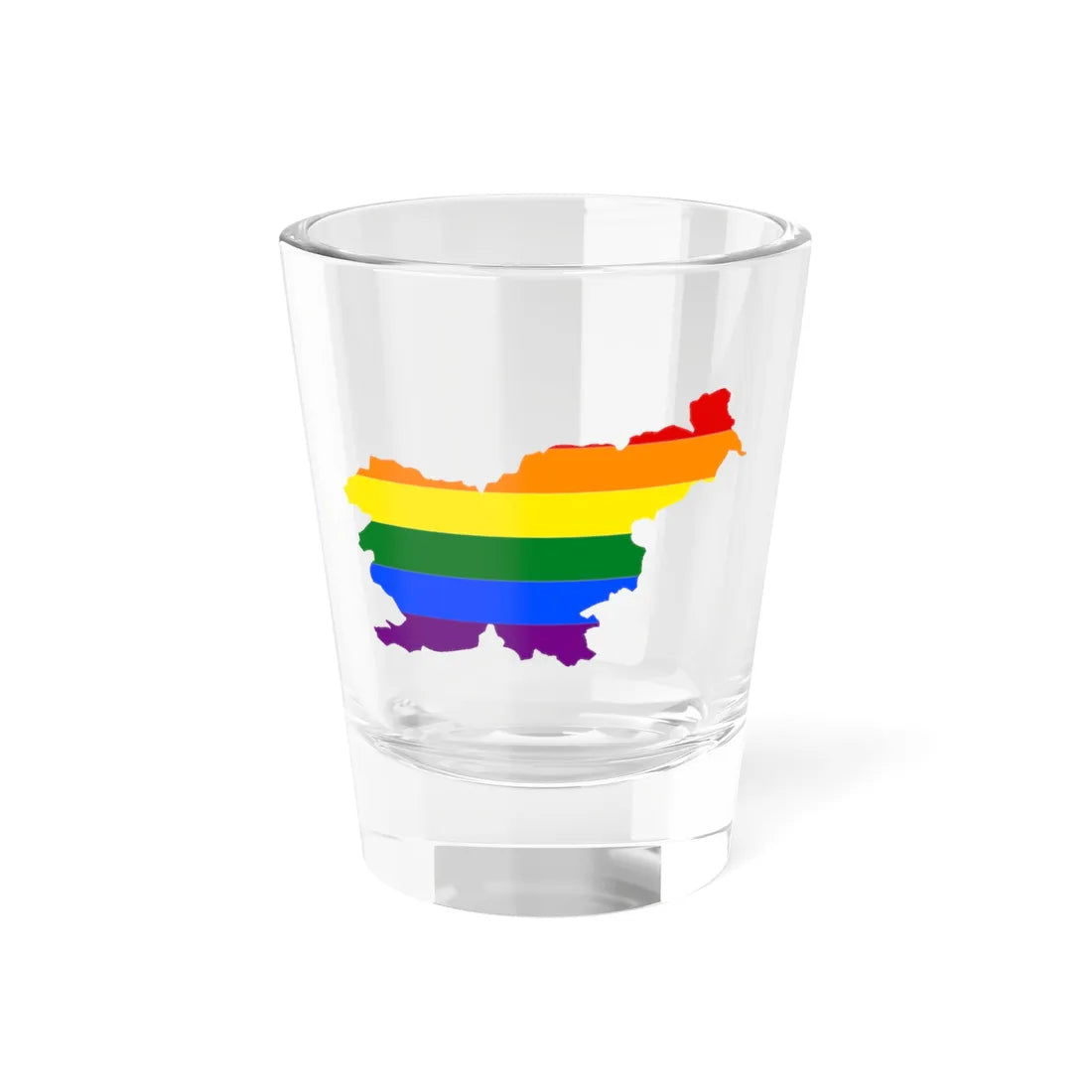 LGBT flag map of Slovenia (Slovenia) Shot Glass 1.5oz 1.5oz - Go Mug Yourself